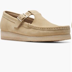 clarks originals wallabee t bar loafer in maple suede retail $150